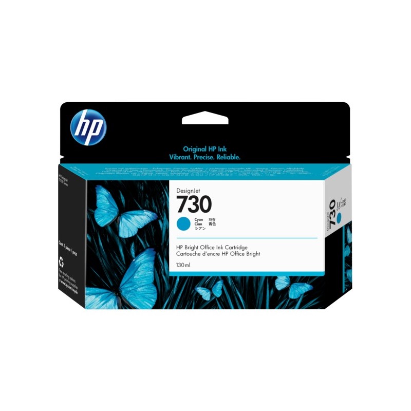 Cartus Cerneala Original HP Cyan, nr.730, pentru T1700|T2600, 130ml, (timbru verde 0.15 lei), "P2V62A"