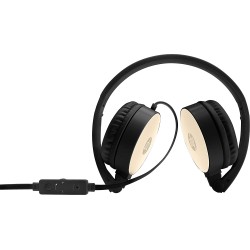 CASTI HP, "H2800", cu fir, standard, utilizare multimedia, smartphone, microfon pe fir, conectare prin Jack 3.5 mm, negru / auri