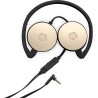 CASTI HP, "H2800", cu fir, standard, utilizare multimedia, smartphone, microfon pe fir, conectare prin Jack 3.5 mm, negru / auri