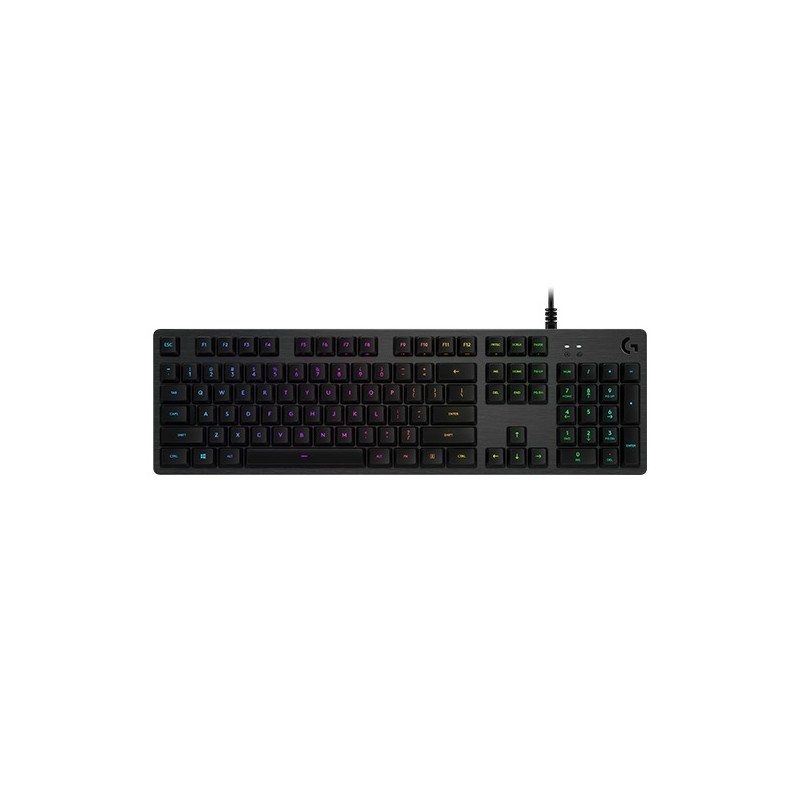 LOGITECH G512 Carbon RGB Mechanical Gaming Keyboard, GX Blue - CARBON - US INTL - USB - INTNL - G512 CLICKY (timbru verde 0.8 le