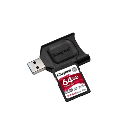 CARD READER  KINGSTON, 64 GB, SDXC, clasa 10, standard UHS-II U3, "MLPR2/64GB" (timbru verde 0.03 lei)