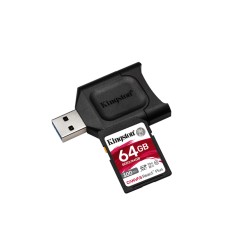 CARD READER  KINGSTON, 64 GB, SDXC, clasa 10, standard UHS-II U3, "MLPR2/64GB" (timbru verde 0.03 lei)