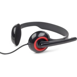 CASTI Gembird, cu fir, standard, utilizare multimedia, microfon pe brat, conectare prin Jack 3.5 mm x 2, negru / rosu, "MHS-002"