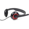 CASTI Gembird, cu fir, standard, utilizare multimedia, microfon pe brat, conectare prin Jack 3.5 mm x 2, negru / rosu, "MHS-002"