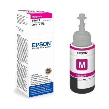 Cartus Cerneala Original Epson Magenta, T66434A, pentru L100|L120||L200|L110|L210|L220|L300|L355|L550,  , (timbru verde 0.15 lei