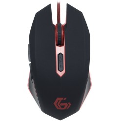 MOUSE GEMBIRD, gaming, cu fir, USB, optic, 2400 dpi, butoane/scroll 6/1, iluminare, negru / rosu, "MUSG-001-R" (timbru verde 0.1
