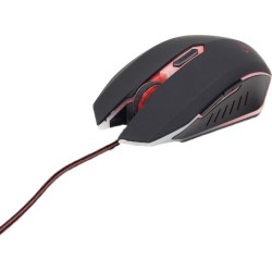 MOUSE GEMBIRD, gaming, cu fir, USB, optic, 2400 dpi, butoane/scroll 6/1, iluminare, negru / rosu, "MUSG-001-R" (timbru verde 0.1
