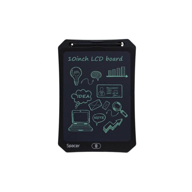 TABLETA LED SPACER pentru scris si desenat, interactiva, e-learning, 10 display, black, baterie CR2025 "SPTB-LED-10"   (timbru v