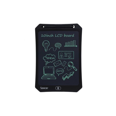 TABLETA LED SPACER pentru scris si desenat, interactiva, e-learning, 10 display, black, baterie CR2025 "SPTB-LED-10"   (timbru v