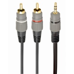 CABLU audio GEMBIRD stereo (3.5 mm jack la 2 x RCA), 1.5m, conectori auriti, "CCA-352-1.5M" (timbru verde 0.08 lei)