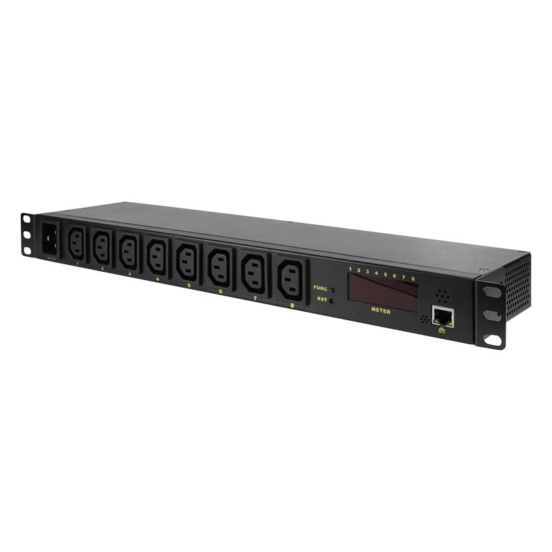 PDU LOGILINK 1U pt. rack 19 inch, 8 prize IEC, intrare IEC, max 16 A, protectie suprasarcina SI impotriva trasnetului, "PDU8P01"