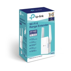 RANGE EXTENDER TP-LINK wireless  1500Mbps, 1 port Gigabit,  2 antene externe, 2.4 / 5Ghz dual band, Wi-Fi 6, "RE505X" (timbru ve