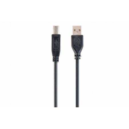 CABLU USB GEMBIRD pt. imprimanta, USB 2.0 (T) la USB 2.0 Type-B (T), 1m, conectori auriti, black, "CCP-USB2-AMBM-1M" (timbru ver