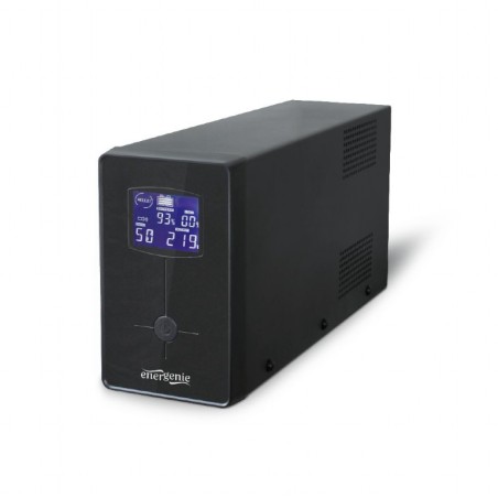 UPS GEMBIRD, Line Int. , mini tower, 650VA/390W, AVR, IEC x 2/ Schuko x 1, 1 x baterie 12V/7Ah, display LCD, back-up 1 - 10 min.