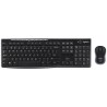 KIT wireless LOGITECH, tastatura wireless multimedia + mouse wireless 3 butoane, black, "MK270" 45501442 "920-004508"  (timbru v