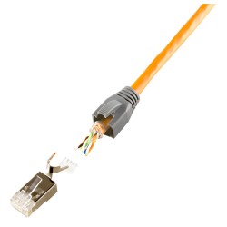 MUFA RJ-45 LOGILINK pt. cablu UTP, FTP, SFTP, Cat5e | Cat6 | Cat6a | Cat7 | Cat7a | Cat8.1, RJ-45 (T), ecranat, plastic cu metal