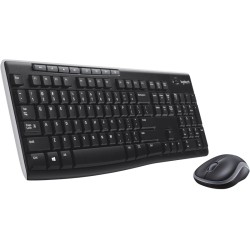 KIT wireless LOGITECH, tastatura wireless multimedia + mouse wireless 3 butoane, black, "MK270" 45501442 "920-004508"  (timbru v