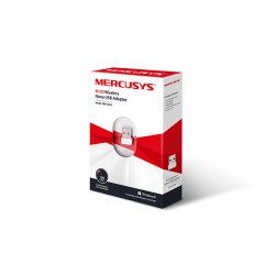 ADAPTOR RETEA MERCUSYS NANO, extern wireless 2.4 GHz, USB 2.0, port, 150 Mbps, antena interna x 1, "MW150US" (timbru verde 0.18 