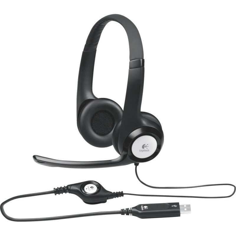 CASTI Logitech, "H390", cu fir, standard, utilizare multimedia, call center, microfon pe brat, conectare prin USB 2.0, negru, "9