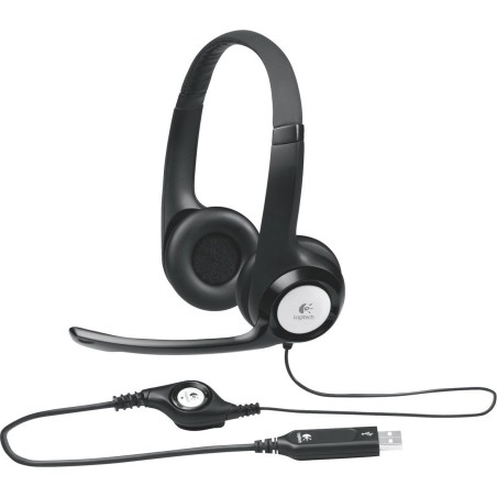 CASTI Logitech, "H390", cu fir, standard, utilizare multimedia, call center, microfon pe brat, conectare prin USB 2.0, negru, "9