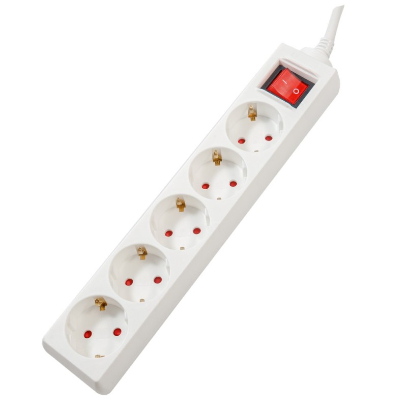 PRELUNGITOR SPACER, Schuko x 5, conectare prin Schuko (T), cablu 1.8 m, 16 A, max. 3500W, protectie supratensiune, protectie cop