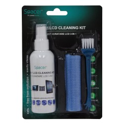 KIT curatare LCD 3-in-1 Spacer, solutie curatare 100ml, pensula, servetel microfibre, 45507055 "SP-CL-01"