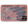 TRUSA scule SPACER contine 1 x ciocan, 1 x patent, 1 x surubelnita, 12 x capete surubelnita, 1 x cheie reglabila, 1 x protectie 