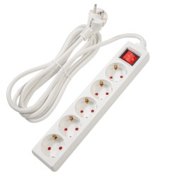 PRELUNGITOR SPACER, Schuko x 5, conectare prin Schuko (T), cablu 3 m, 16 A, max. 3500W, protectie supratensiune, protectie copii