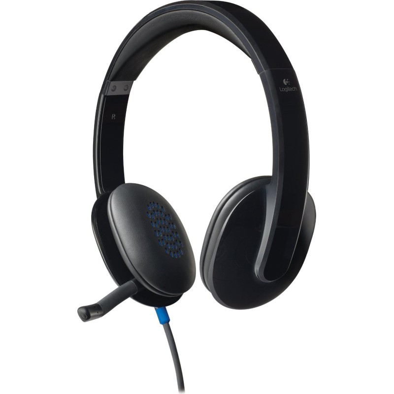 CASTI Logitech, "H540", cu fir, standard, utilizare multimedia, call center, microfon pe brat, conectare prin USB 2.0, negru, "9