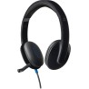 CASTI Logitech, "H540", cu fir, standard, utilizare multimedia, call center, microfon pe brat, conectare prin USB 2.0, negru, "9