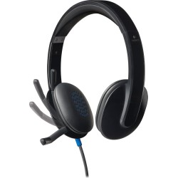 CASTI Logitech, "H540", cu fir, standard, utilizare multimedia, call center, microfon pe brat, conectare prin USB 2.0, negru, "9