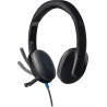 CASTI Logitech, "H540", cu fir, standard, utilizare multimedia, call center, microfon pe brat, conectare prin USB 2.0, negru, "9