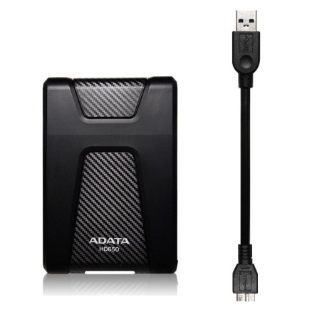 HDD extern ADATA 2 TB, HD650, 2.5 inch, USB 3.2, negru, "AHD650-2TU3-CBK" (timbru verde 0.8 lei)