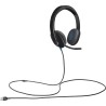 CASTI Logitech, "H540", cu fir, standard, utilizare multimedia, call center, microfon pe brat, conectare prin USB 2.0, negru, "9