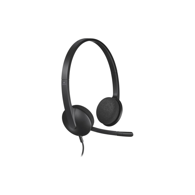 CASTI Logitech, "H340", cu fir, standard, utilizare multimedia, call center, microfon pe brat, conectare prin USB 2.0, negru, "9