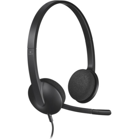 CASTI Logitech, "H340", cu fir, standard, utilizare multimedia, call center, microfon pe brat, conectare prin USB 2.0, negru, "9