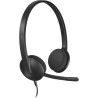 CASTI Logitech, "H340", cu fir, standard, utilizare multimedia, call center, microfon pe brat, conectare prin USB 2.0, negru, "9
