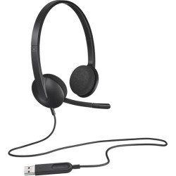 CASTI Logitech, "H340", cu fir, standard, utilizare multimedia, call center, microfon pe brat, conectare prin USB 2.0, negru, "9