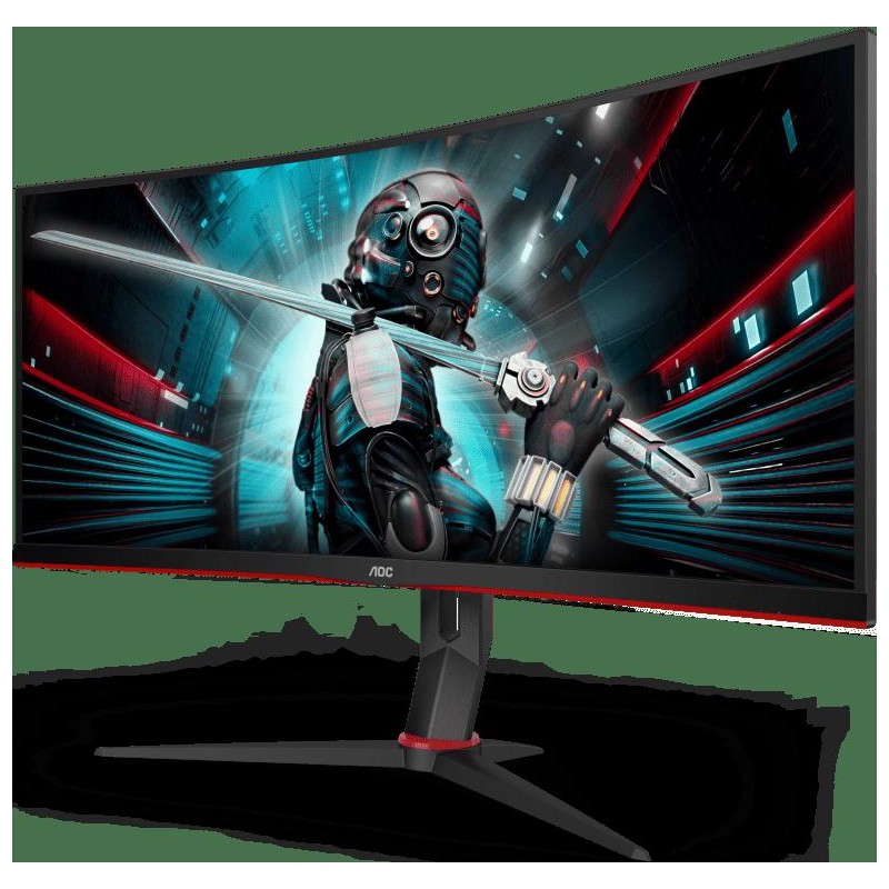 MONITOR AOC 34" gaming, VA, UWQHD (3440 x 1440), Wide, 300 cd/mp, 1 ms, HDMI, DisplayPort, "CU34G2/BK" (timbru verde 7 lei)