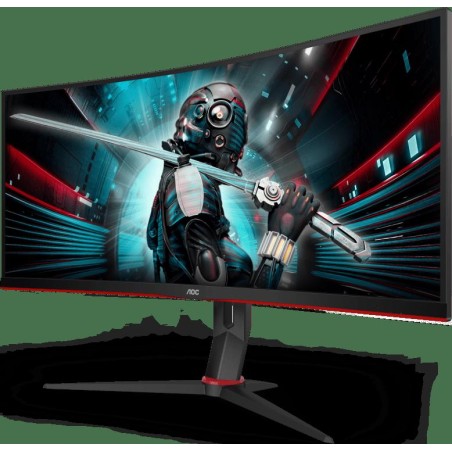 MONITOR AOC 34" gaming, VA, UWQHD (3440 x 1440), Wide, 300 cd/mp, 1 ms, HDMI, DisplayPort, "CU34G2/BK" (timbru verde 7 lei)