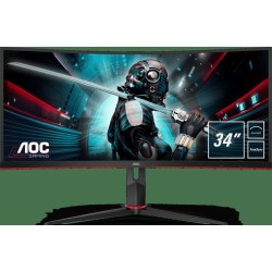 MONITOR AOC 34" gaming, VA, UWQHD (3440 x 1440), Wide, 300 cd/mp, 1 ms, HDMI, DisplayPort, "CU34G2/BK" (timbru verde 7 lei)
