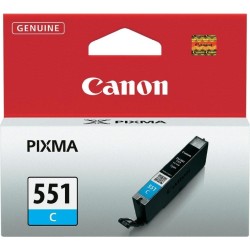 Cartus Cerneala Original Canon Cyan, CLI-551C, pentru Pixma IP-7250|8750|IX-6850|MG-5450|5550|5650|6350|6450|6650|7150|7550|MX-7