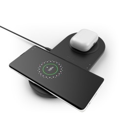 ALIMENTATOR wireless BELKIN, 2 x 10W, 2x pad-uri incarcare, negru "WIZ002VFBK" (timbru verde 0.18 lei)