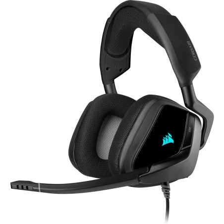 CASTI Corsair, "Void RGB Elite", cu fir, gaming, utilizare multimedia, microfon pe brat, conectare prin USB 2.0, negru, "CA-9011