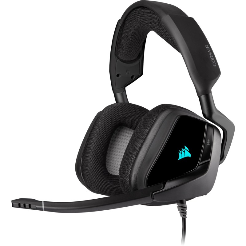 CASTI Corsair, "Void RGB Elite", cu fir, gaming, utilizare multimedia, microfon pe brat, conectare prin USB 2.0, negru, "CA-9011