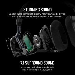 CASTI Corsair, "Void RGB Elite", cu fir, gaming, utilizare multimedia, microfon pe brat, conectare prin USB 2.0, negru, "CA-9011