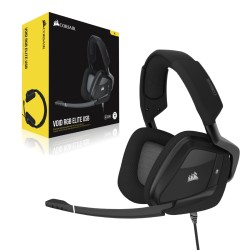 CASTI Corsair, "Void RGB Elite", cu fir, gaming, utilizare multimedia, microfon pe brat, conectare prin USB 2.0, negru, "CA-9011
