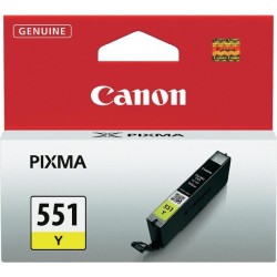 Cartus Cerneala Original Canon Yellow, CLI-551Y, pentru Pixma IP-7250|8750|IX-6850|MG-5450|5550|5650|6350|6450|6650|7150|7550|MX