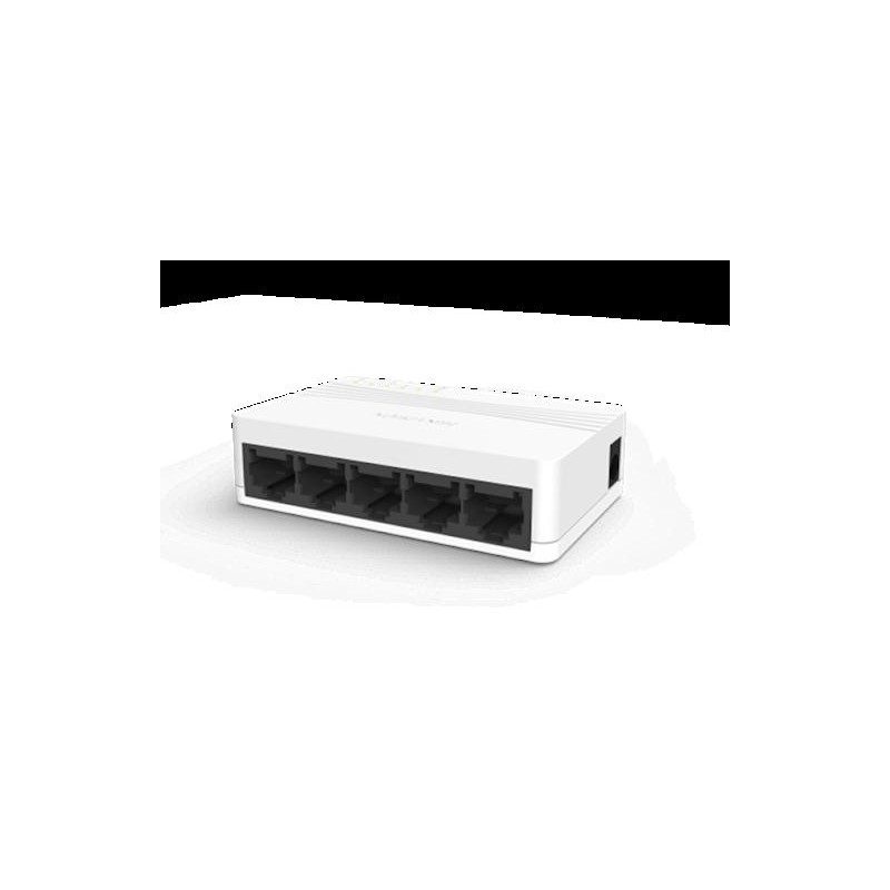 SWITCH HIKVISION, , 10/100 x 5, unmanaged, rackabil, carcasa plastic, "DS-3E0105D-E" (timbru verde 2 lei)