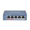 SWITCH PoE HIKVISION,  port 10/100 x 4, unmanaged, nerackabil, carcasa metalica, "DS-3E0105P-E(B)" (timbru verde 2 lei)
